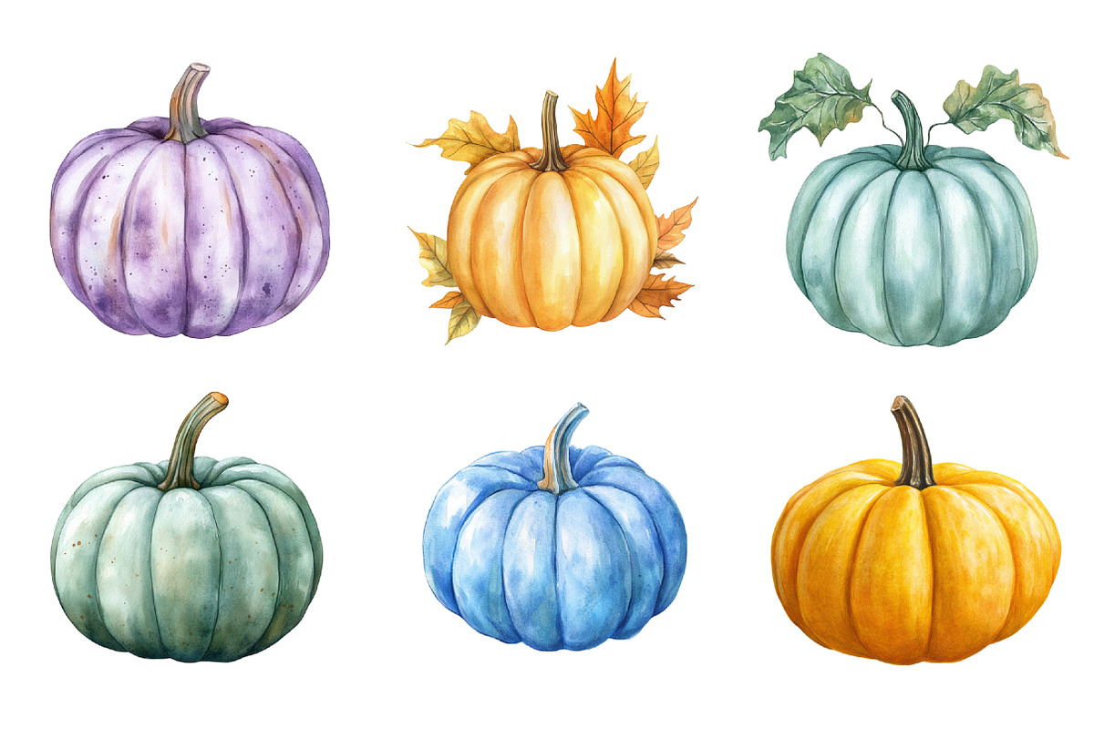 Pastel Pumpkin Clipart, an Illustration by SinaCreation (Photo 4 of 5)