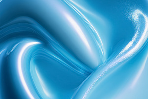 Abstract blue fluid creating smooth wavy curves with glossy refl, a Photo by Studio ANNA