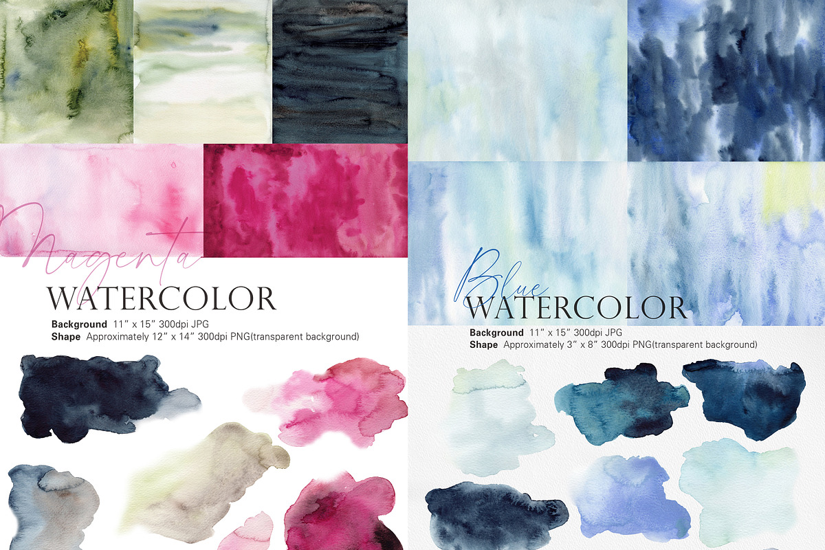 Watercolor Bundle-Background&Shape, a Texture Illustration by Beigetime (Photo 6 of 13)