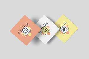 Square Coaster Mockups