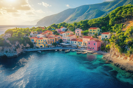Charming coastal village of Assos in, a Photo by Iftikhar Alam