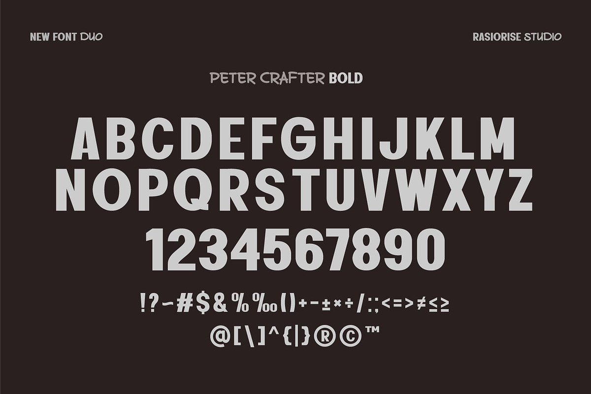 Peter Crafter a Font Duo, a Sans Serif Font by Rasiorise Studio (Photo 5 of 12)