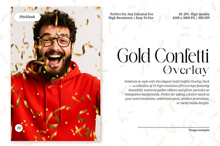 Gold Confetti Overlay, a Background Graphic by Pitchlook.Studio