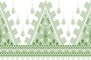 green tribal style pattern, a Pattern Graphic by ThaiByGaew
