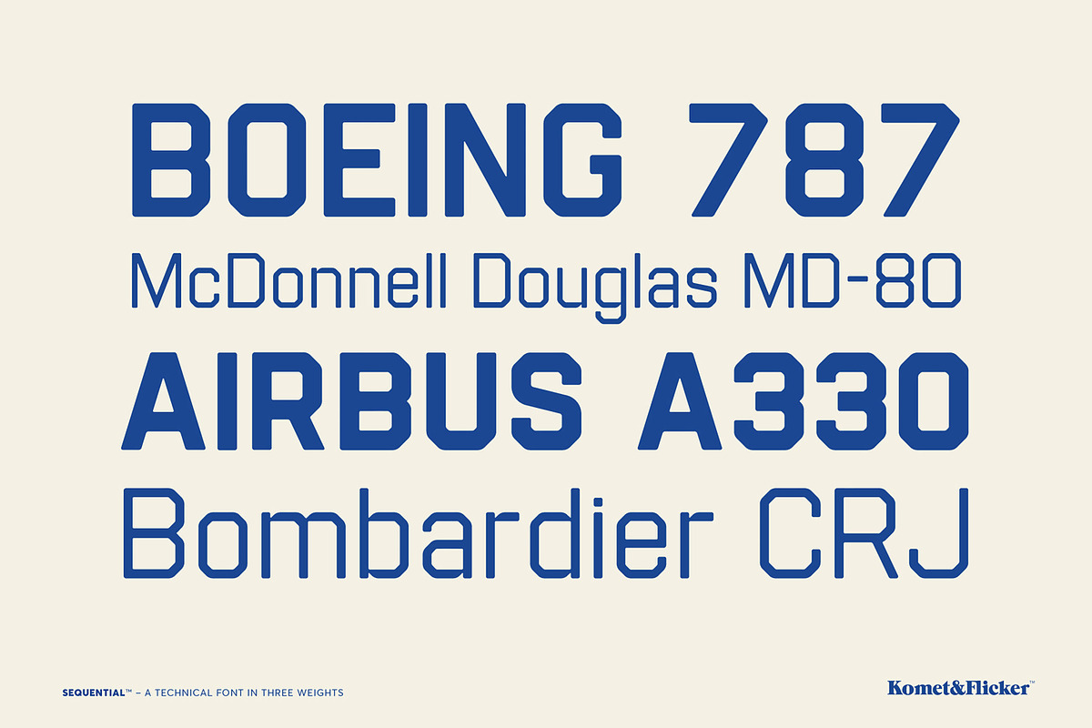 Sequential - A Technical Font, a Sans Serif Font by Komet & Flicker (Photo 3 of 12)