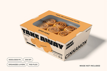 Takeaway Food Box Mockup, a Packaging Mockup by vectorstockstudi0