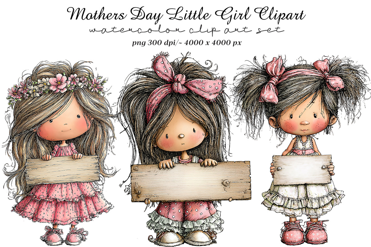 Mothers Day Little Girl Clipart, an Animal Illustration by GatewayDesign (Photo 1 of 5)