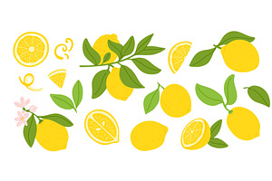 Cartoon lemons. Exotic sour juicy, a Food Illustration by Vectorbuum