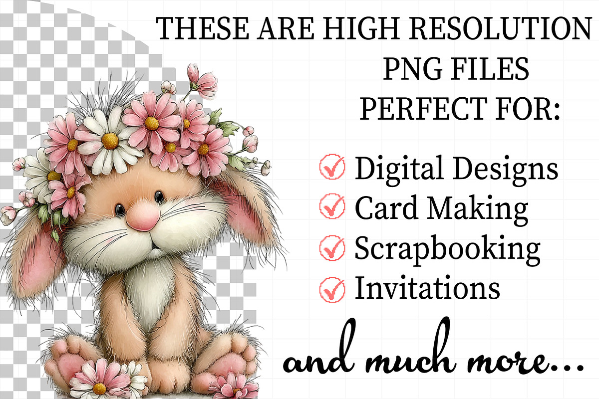 Whimsical Spring Bunny Clipart, an Illustration by Daily.Designs (Photo 2 of 8)