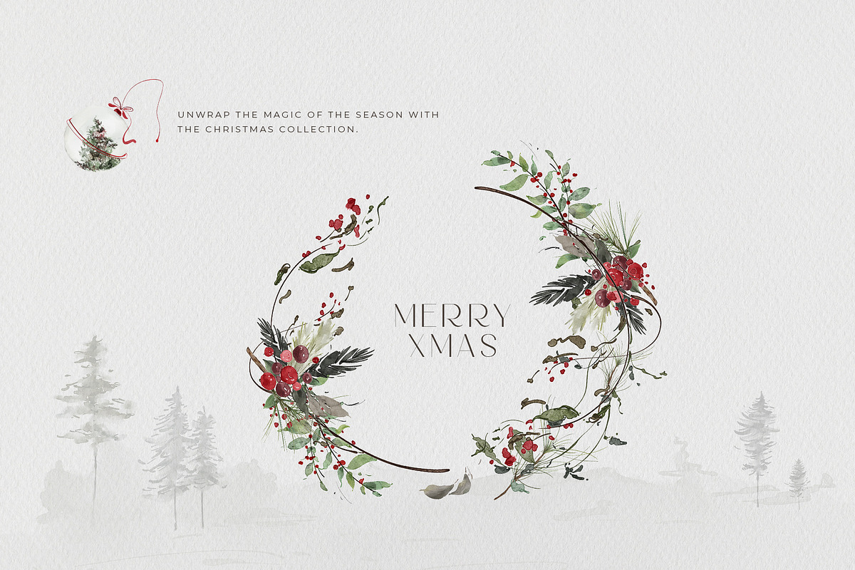 Watercolor Christmas Winter Holiday, an Illustration by WalaPalette (Photo 10 of 18)