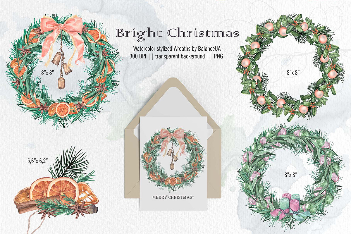 Christmas Watercolor Illustrations, a Decorative Illustration by BalanceUA (Photo 4 of 18)