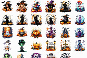 Watercolor Happy Halloween PNG Set, an Object Illustration by DesignBTF (Thumbnail 2 of 7)