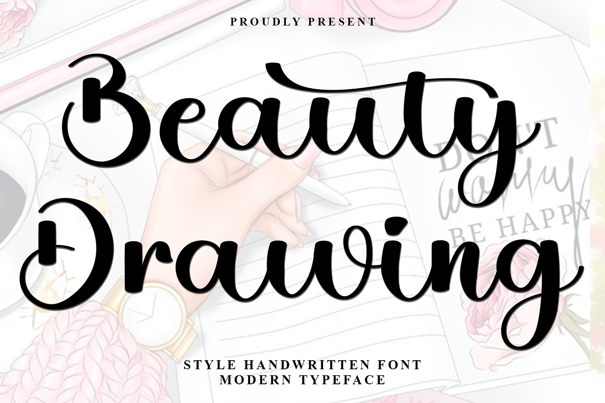 Beauty Drawing, a Handwritten Font by FreshTypeINK (Photo 1 of 6)