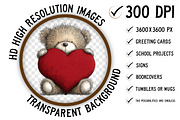 Valentine’s Day Teddy Clipart, an Illustration by Craft Nest (Thumbnail 10 of 11)