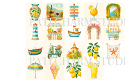 Amalfi Clipart Set, a Decorative Illustration by Pati Charm Studio (Thumbnail 5 of 10)