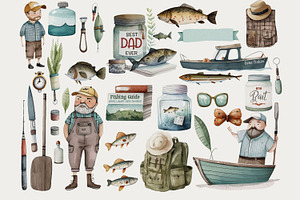 Fathers Day Fishing Clipart