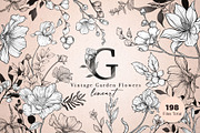 VINTAGE GARDEN FLOWERS, a Decorative Illustration by Papatongartist (Thumbnail 1 of 9)