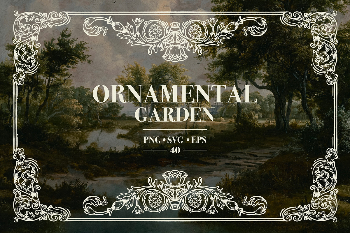 OrnamentalGarden  Frames&Ornaments, a Decorative Illustration by heyXeni (Photo 1 of 11)