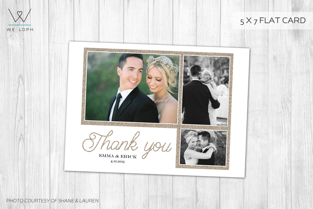Elegant wedding thank you card, a Card Template by We♡Loph