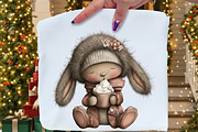 Whimsical Christmas Fluffy Bunny PNG, an Illustration by Craft Nest (Thumbnail 8 of 11)
