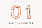 Rose Gold Balloon Numbers, a Decorative Illustration by PeDe Designs (Thumbnail 2 of 7)