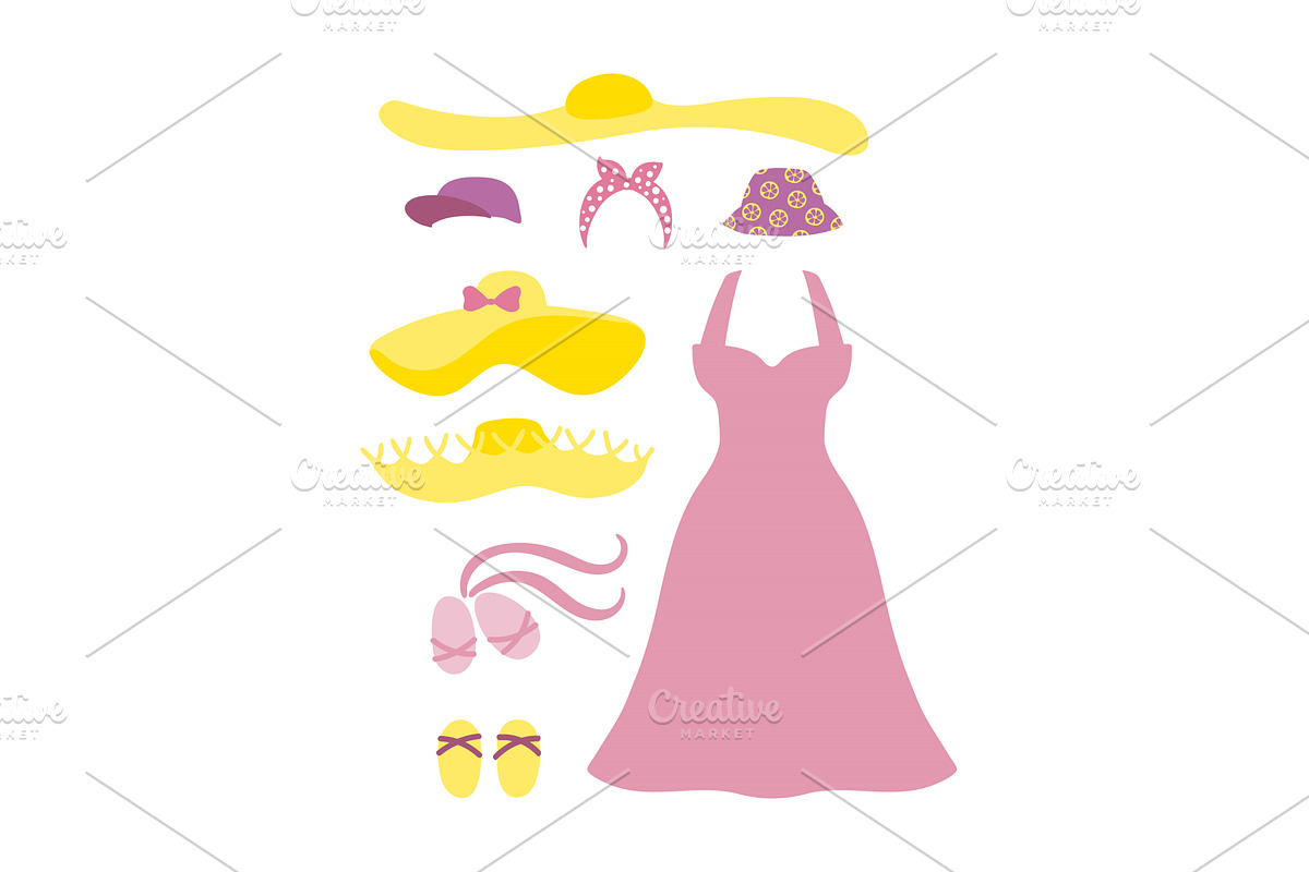 Sundress, sun hat, sandals, an Illustration by sceptical cactus
