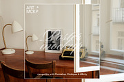 White poster frame interior mockup, a Merchandise Mockup by MCKP*ME (Thumbnail 2 of 3)