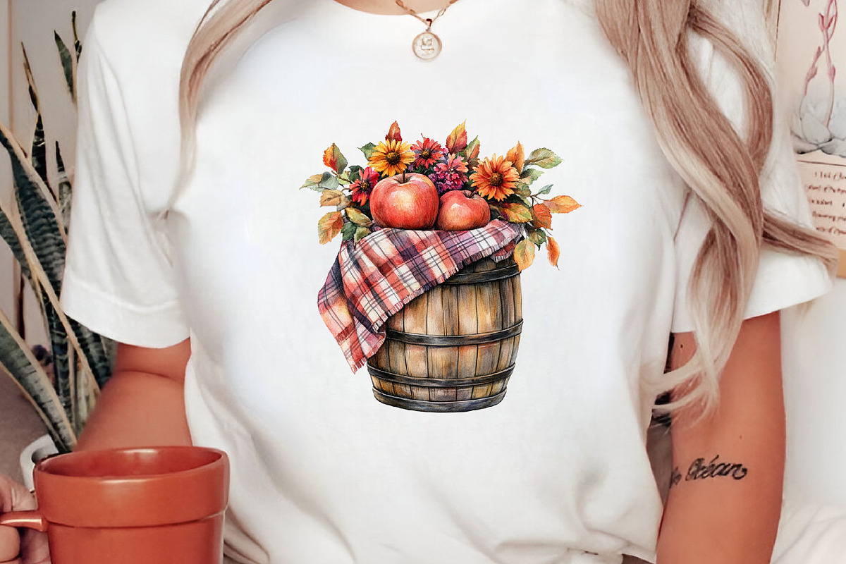 Watercolor Autumn Apple Basket PNG, a Seasonal Illustration by Canvas Craft (Photo 5 of 6)
