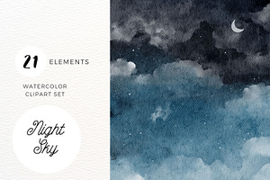 Night Sky Watercolor Background, a Texture Illustration by ArtbyHien