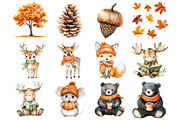 Fall Animal Clipart, a Seasonal Illustration by CitraGraphics (Thumbnail 2 of 4)