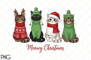 Meowy Christmas Png, Christmas Cat, an Icon by Black Bird Studio