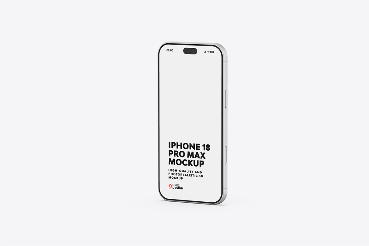 iPhone 18 Pro Max Mockup, an iPhone Mockup by UnicDesign (Photo 4 of 10)