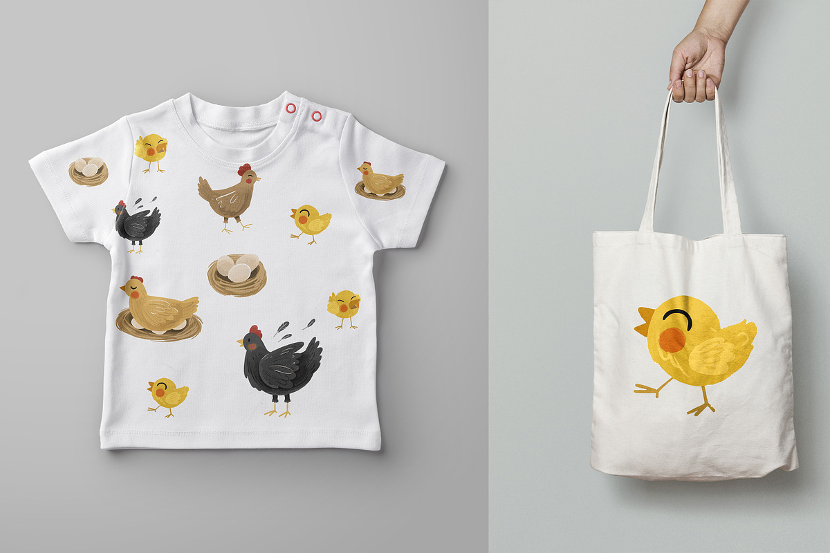 Cute chicken elements, an Animal Illustration by RizkaNurfazrina (Photo 2 of 6)
