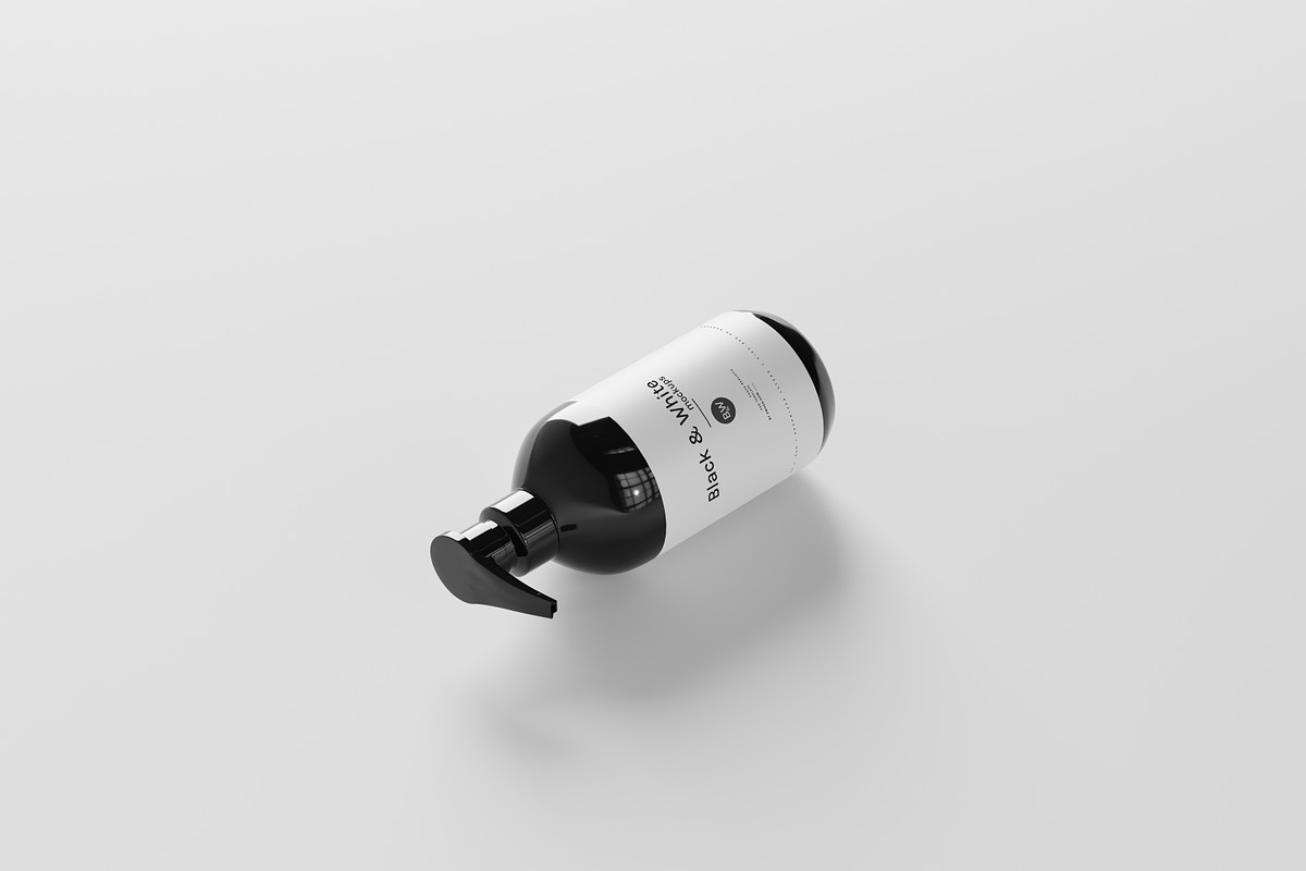 Black & White Mockups - Pump Bottles, a Packaging Mockup by pmvch (Photo 47 of 160)