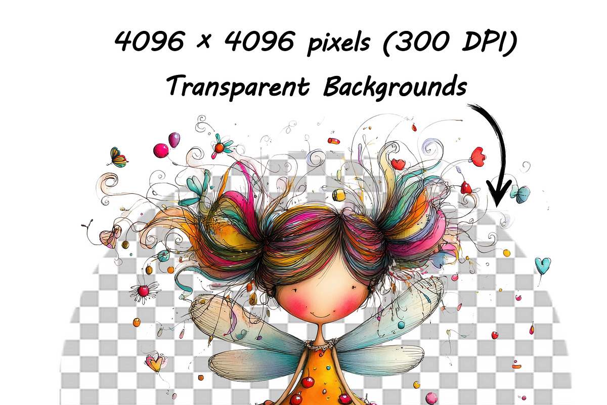 Watercolor Quirky Fairy Clipart Set, a Graphic by one-touch (Photo 10 of 14)