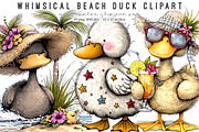Whimsical beach duck clipart, an Illustration by SinaCreation (Thumbnail 1 of 8)