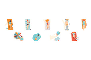 People Character on Seaside and, a Person Illustration by TopVectors