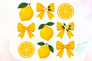 Coquette Lemon Png,Cute Lemon Floral, an Illustration by Sublimation Artist