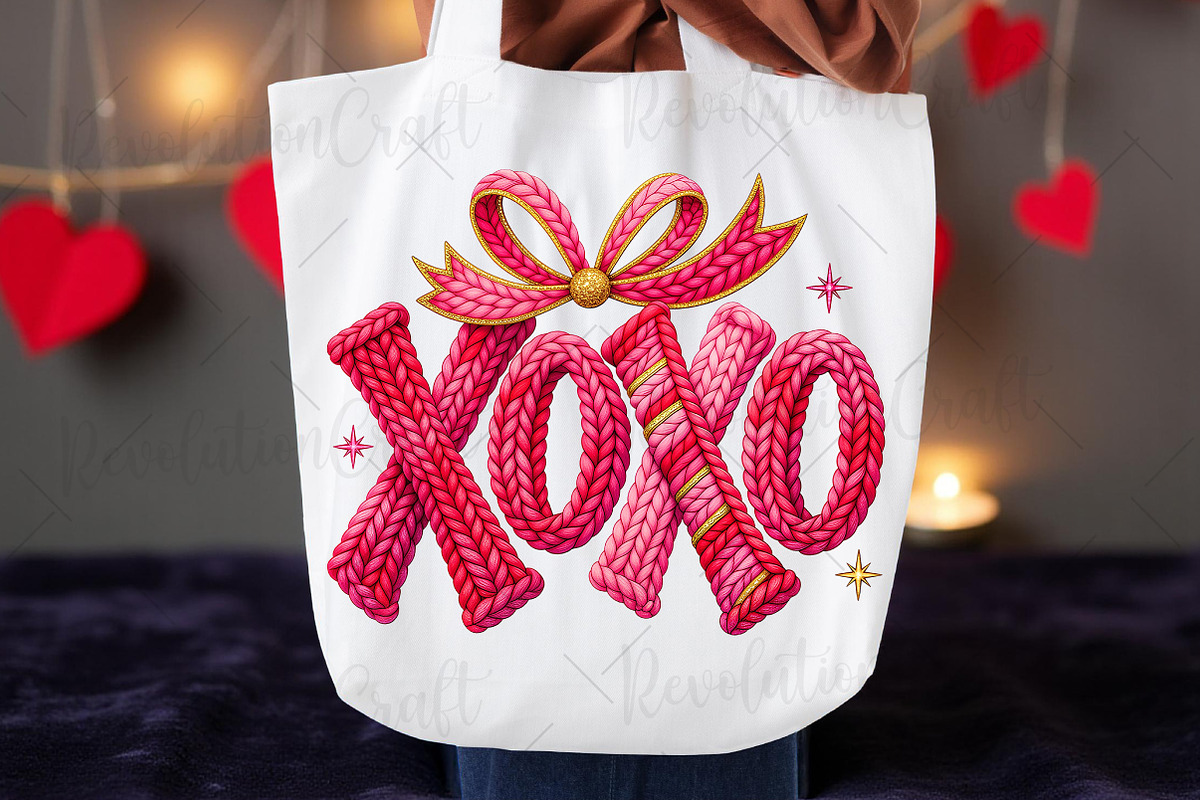 Faux Crochet Valentines XOXO Png, an Illustration by OK Design (Photo 2 of 6)