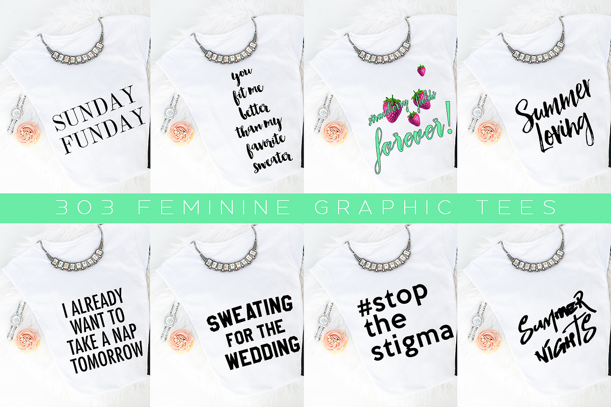 Big Bundle-Feminine Graphic Tees, a Background Graphic by iloladesign (Photo 33 of 36)