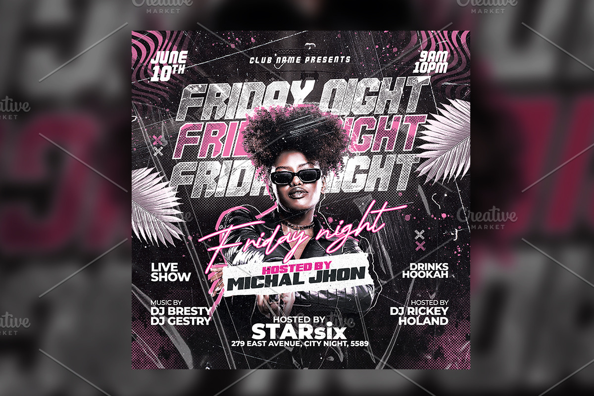 Night Club Flyer Template preview 2