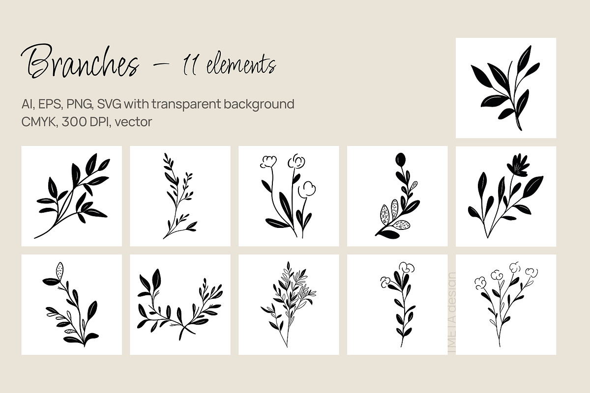 Spring Bunny & Floral Clipart Set, an Animal Illustration by Tmeta Design (Photo 3 of 11)