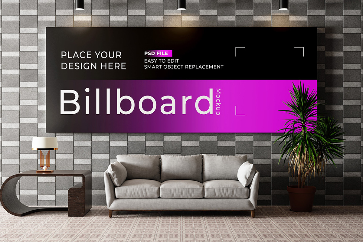Indoor Billboard Mockup, an Advertising Mockup by Artlogs x Modaldesain (Photo 4 of 4)