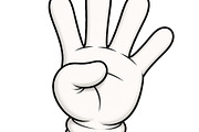 Cartoon glove hand showing number, an Object Illustration by ZinetroN (Thumbnail 2 of 3)