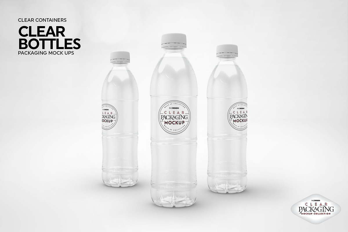 Clear Bottles Packaging Mockup, a Product Mockup by INCDesign (Photo 4 of 7)