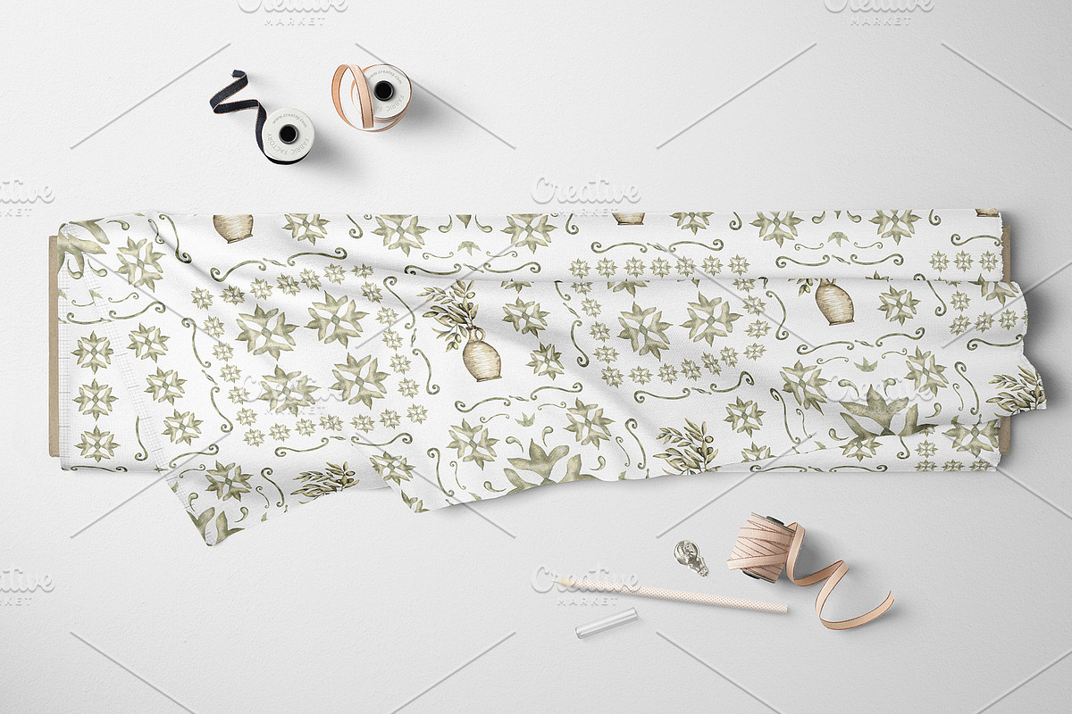 Watercolor Tiles Pattern Collection, a Pattern Graphic by MayaNavits (Photo 9 of 13)