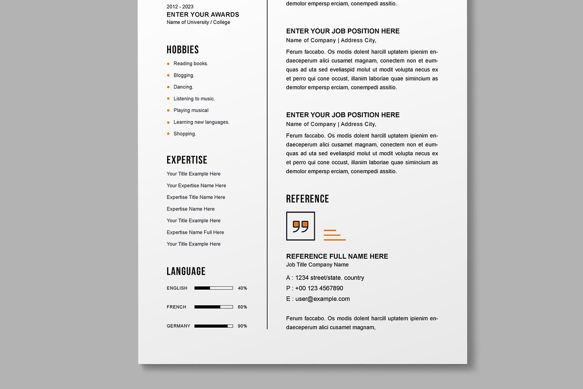 Resume Template Design, a Resume Template by MightyDesign (Photo 5 of 10)
