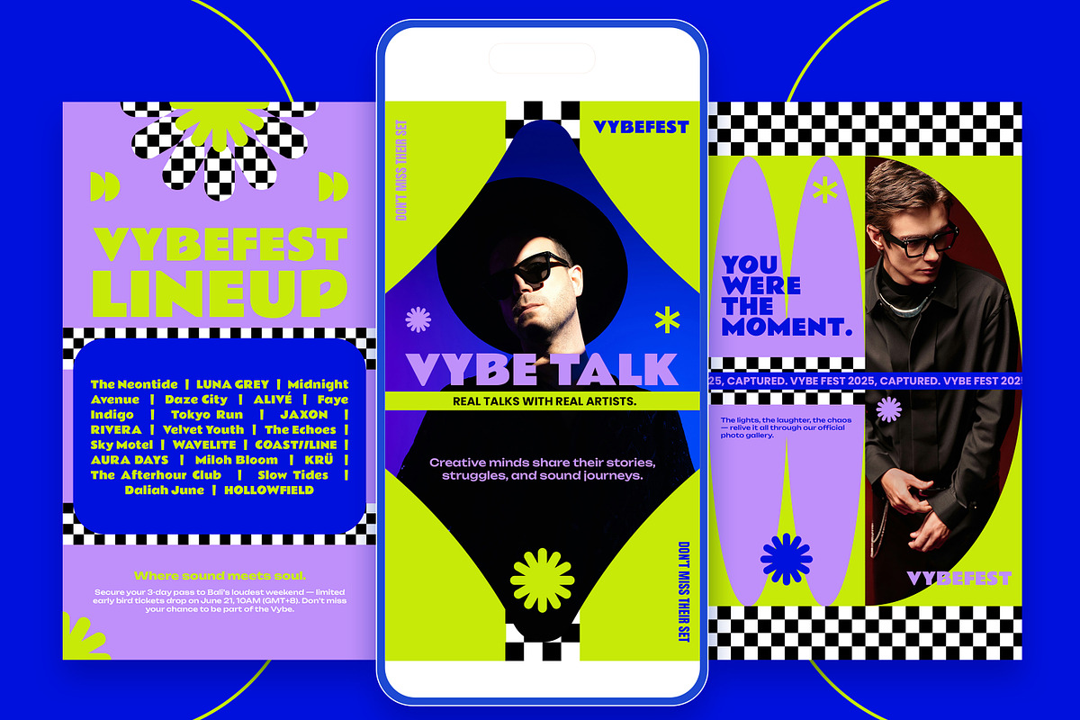 VYBE – Festival Instagram Template, a Social Media Template by Nenjo Studio (Photo 1 of 5)