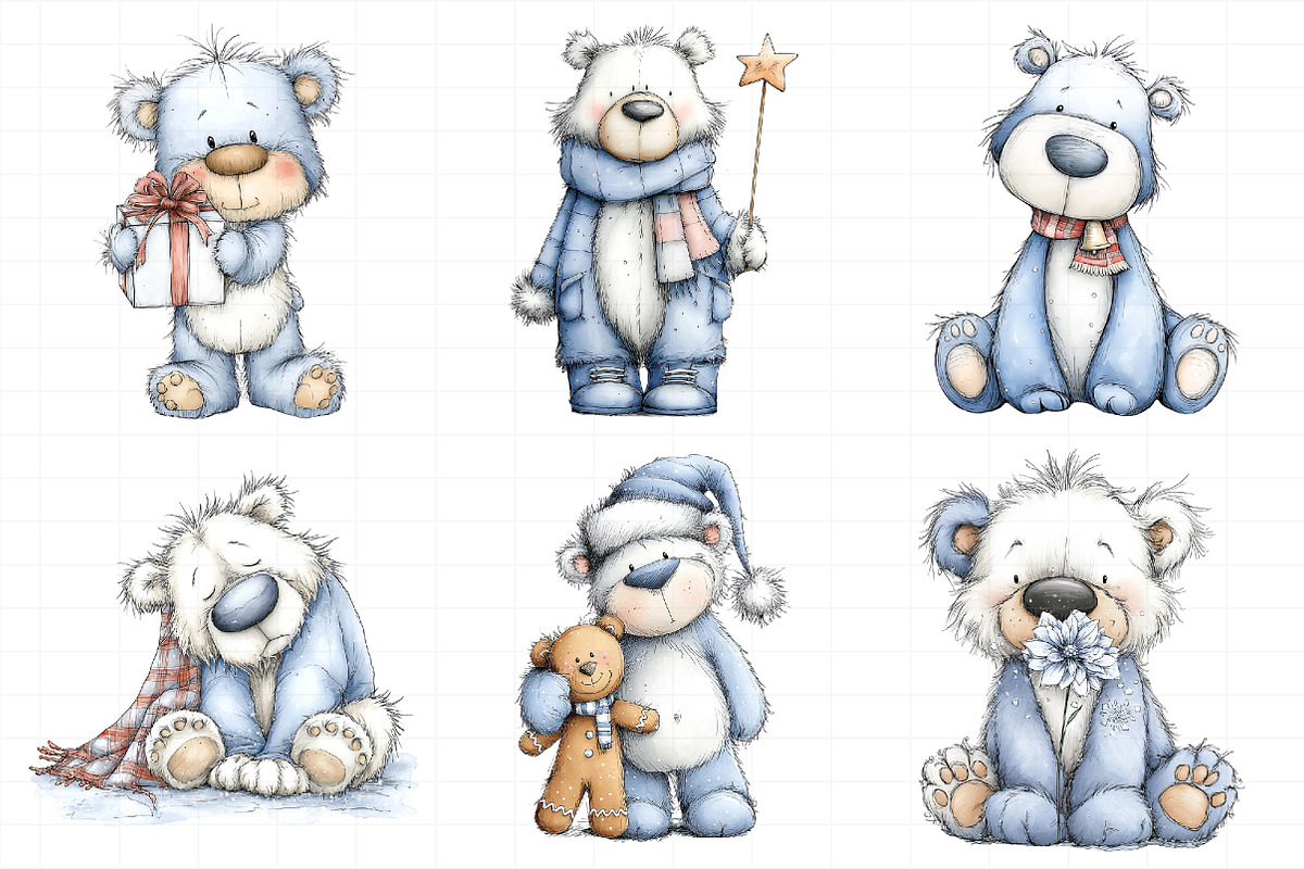 Cute Polar Bear Clipart Bundle, an Illustration by Daily.Designs (Photo 3 of 5)