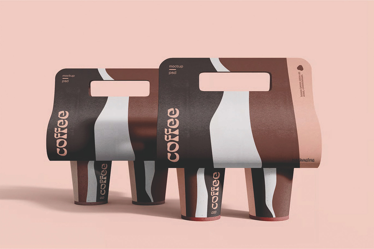 Coffee Cups with Holder Mockup, a Cups & Container Mockup by skybluecreative (Photo 3 of 3)